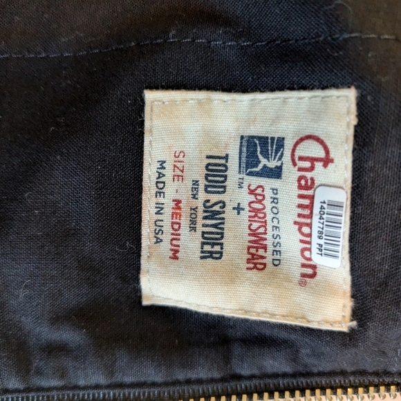 Todd Snyder x Champion Black Lightweight Cotton Harrington Jacket Medium - Picture 2 of 6